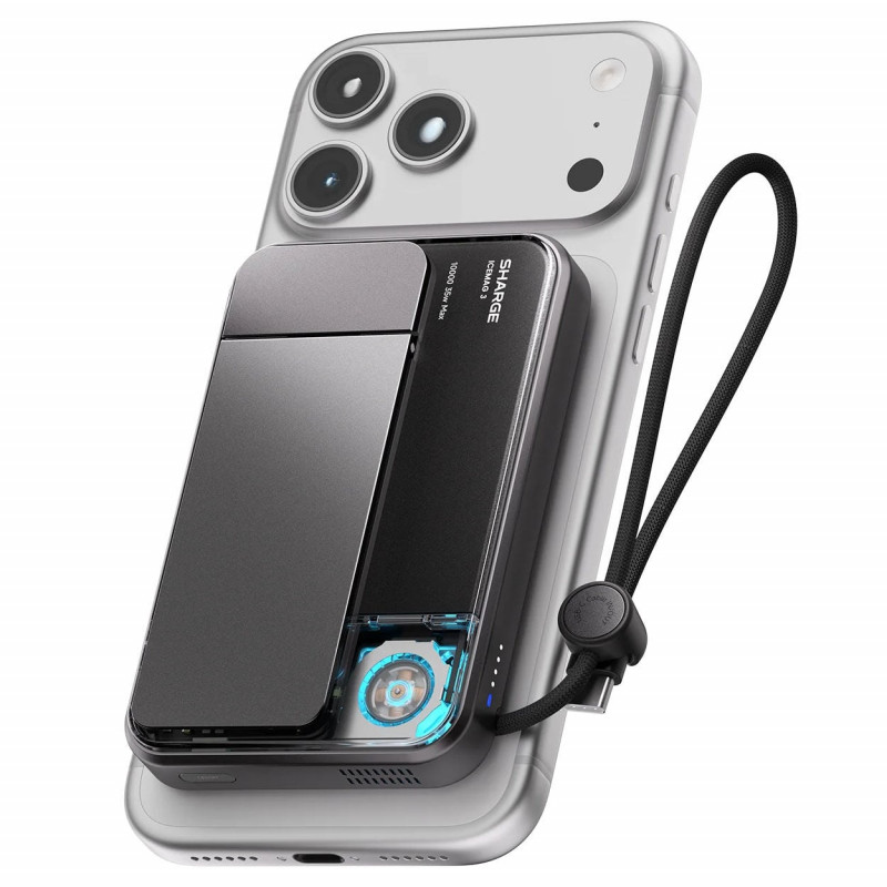 Powerbank SHARGE ICEMAG 3, 10.000 mAh, 25 W Qi2, 35 W USB-C, preto