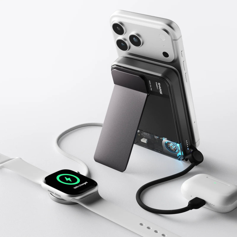 Powerbank SHARGE ICEMAG 3, 10.000 mAh, 25 W Qi2, 35 W USB-C, preto