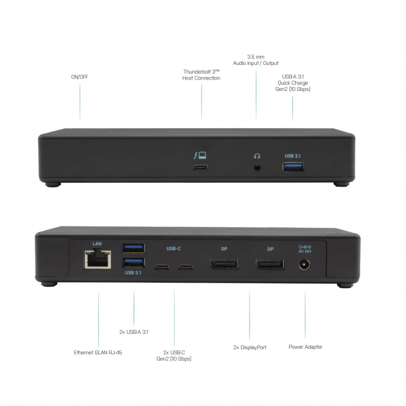 Docking station i-tec Thunderbolt 3/USB-C Dual DisplayPort 4K com 85W PD
