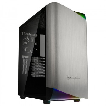 Caixa Mid Tower SilverStone Seta A1, vidro temperado - preto/prateado