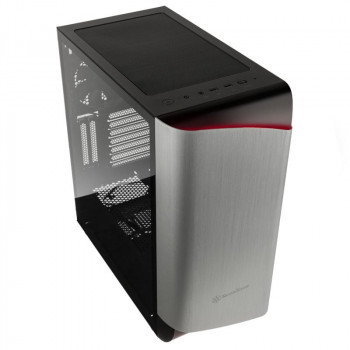 Caixa Mid Tower SilverStone Seta A1, vidro temperado - preto/prateado