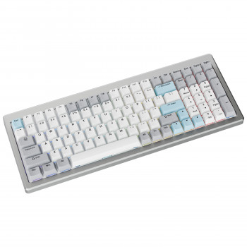 Teclado gaming Ducky Cushion 98, 96%, layout US (ANSI), switches Shush Red - Prateado (DKCUS2598-DSUSPHCC4S1)