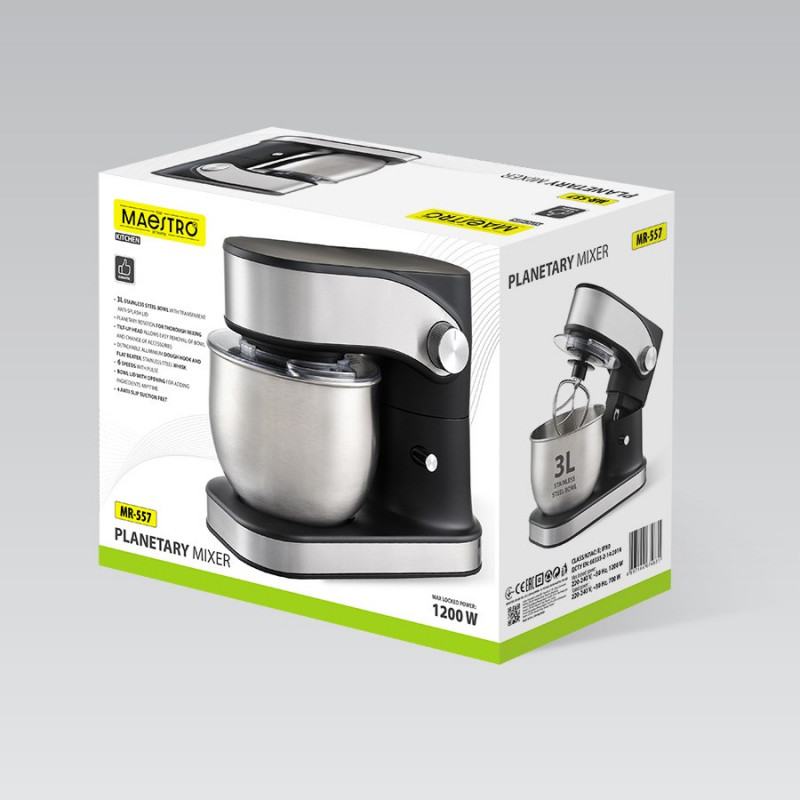 Batedeira planetária MEO MR-557 MAESTRO, taça de 3 l, 1200 W