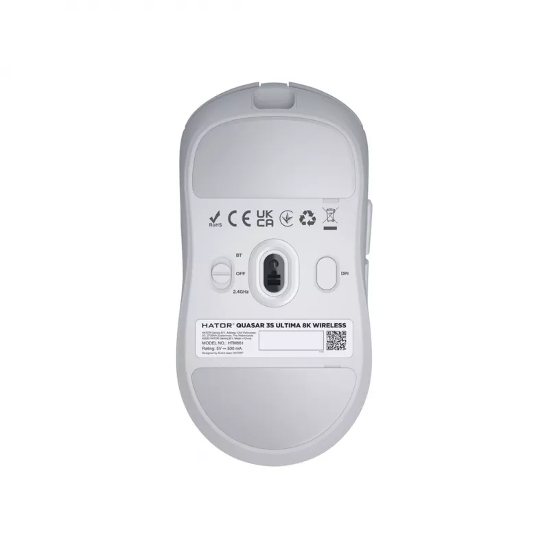 Rato gaming sem fios Hator Quasar 3S Ultima, branco (HTM661)