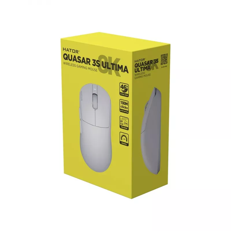 Rato gaming sem fios Hator Quasar 3S Ultima, branco (HTM661)