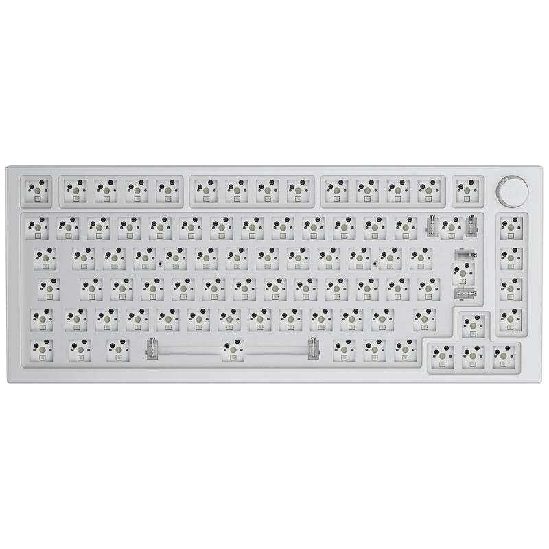 Glorious GMMK Pro White Ice 75% TKL teclado - Barebone, layout ISO, prateado