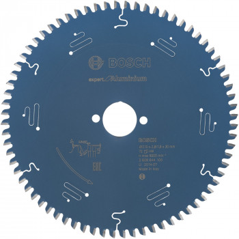 Bosch disco de serra Expert for Aluminium Ø 210 mm, 72 dentes, furo 30 mm (2608644105)