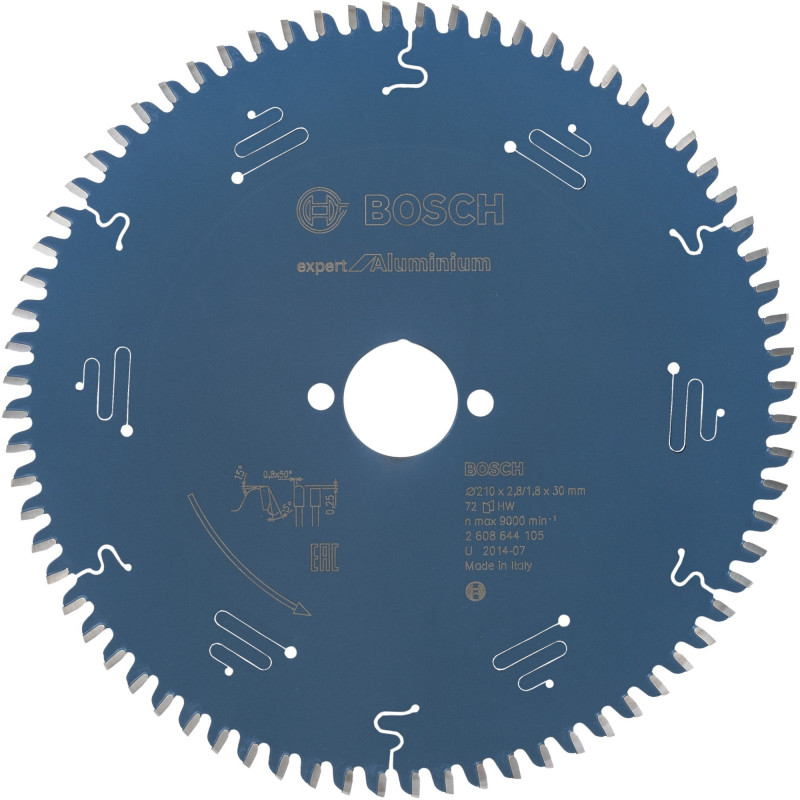 Bosch disco de serra Expert for Aluminium Ø 210 mm, 72 dentes, furo 30 mm (2608644105)