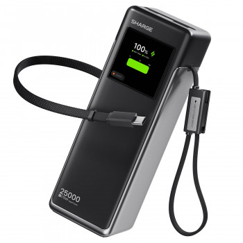 Powerbank SHARGE HyperTower 170, 25.000 mAh, 170 W, 4-in-1, preto