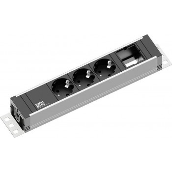 Bachmann UNIVERSAL Cabo de extensão, 3 tomadas, 3 m, Preto / Cinzento-antracite (922.0111)