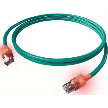 Cabo de rede Cat6a LED RJ45 ZVK EasyLan, blindado, 7,5 m, turquesa