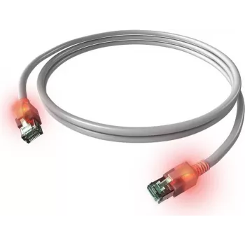 Cabo de rede Cat6a LED RJ45 ZVK EasyLan, blindado, 7,5 m, turquesa