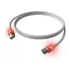 Cabo de rede Cat6a LED RJ45 ZVK EasyLan, blindado, 7,5 m, turquesa