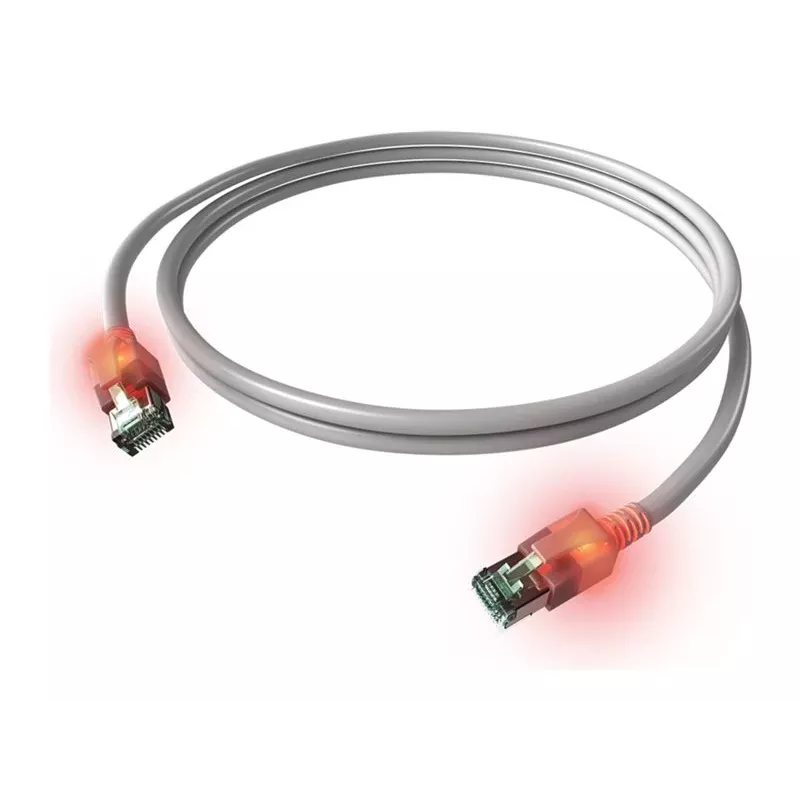 Cabo de rede Cat6a LED RJ45 ZVK EasyLan, blindado, 7,5 m, turquesa