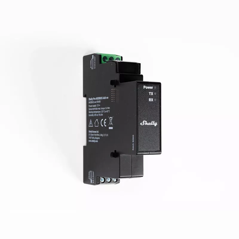 Módulo add-on RS485 Shelly Pro Modbus, acessório para calha DIN