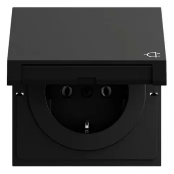 Tomada SCHUKO Gira 445474 KD, System 70, preta