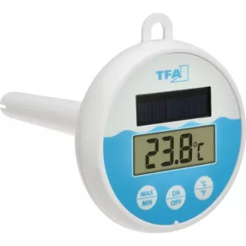 Termómetro solar digital para piscina TFA Dostmann, branco/turquesa, 30.1068.02