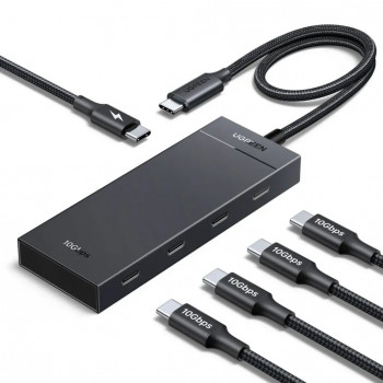 Ugreen hub USB-C para 4x USB-C 3.2 / 1x USB-C 100W PD CM806 preto