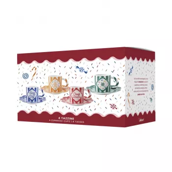 Bialetti Candyland conjunto de 4 chávenas com pires 80 ml