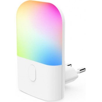 Luz noturna LED Hama colorida, pronta a ligar, sensor crepuscular, mudança de cor, RGB