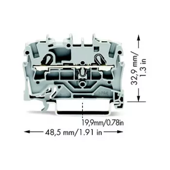 Bloco de terminais WAGO 2002-1201, 5,2 mm, 48,5 mm, 32,9 mm, 800 V