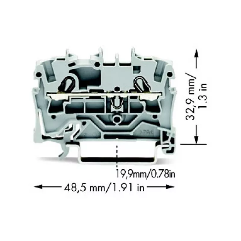 Bloco de terminais WAGO 2002-1201, 5,2 mm, 48,5 mm, 32,9 mm, 800 V