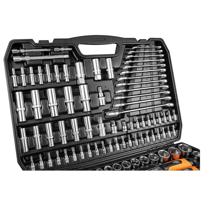 Conjunto de ferramentas Neo Tools 10-218, 300 peças, encaixe 1/2, 3/8, 1/4