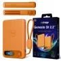 Carregador sem fios 3mk incharge® Genesis Qi 2 25W + PD45W, cabo USB-C integrado, laranja