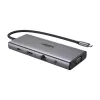 Hub USB-C Ugreen CM639, HDMI, VGA, 2x USB-C 3.2 10 Gbps, 2x USB, SD/TF, RJ45, Aux 3,5 mm, PD, 4K 60 Hz