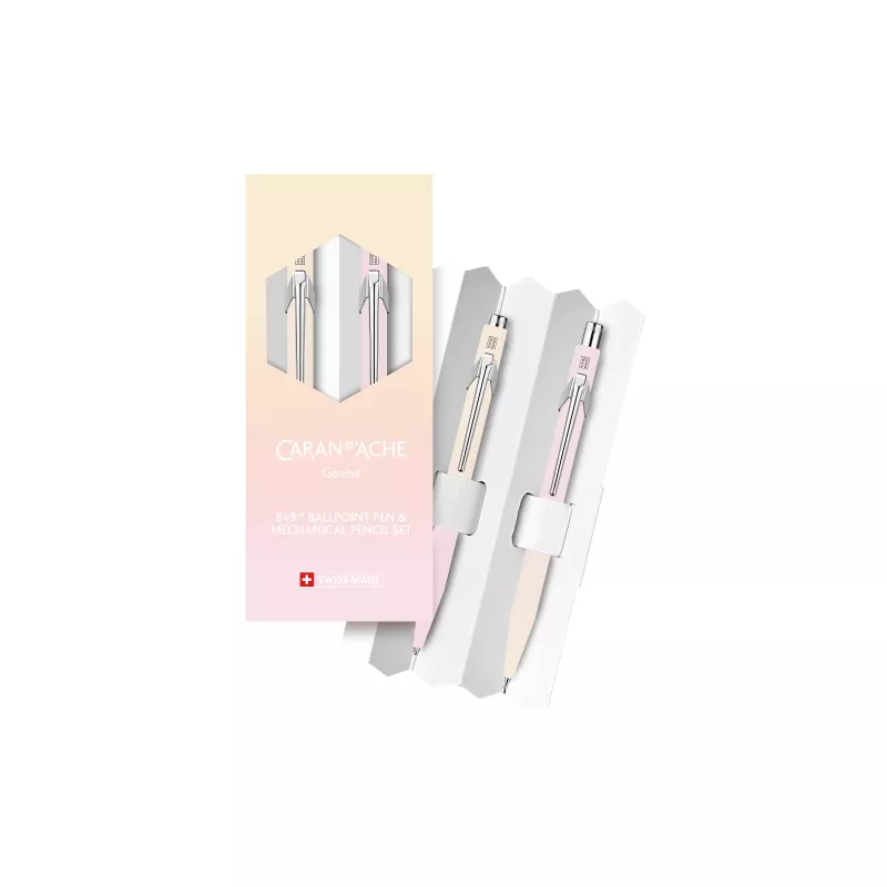 Caran d'Ache HORIZON Conjunto de instrumentos de escrita, gradiente de amarelo pastel a rosa pastel (8490.708)