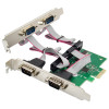 InLine® placa de interface PCIe x1, 4x RS-232, Low Profile