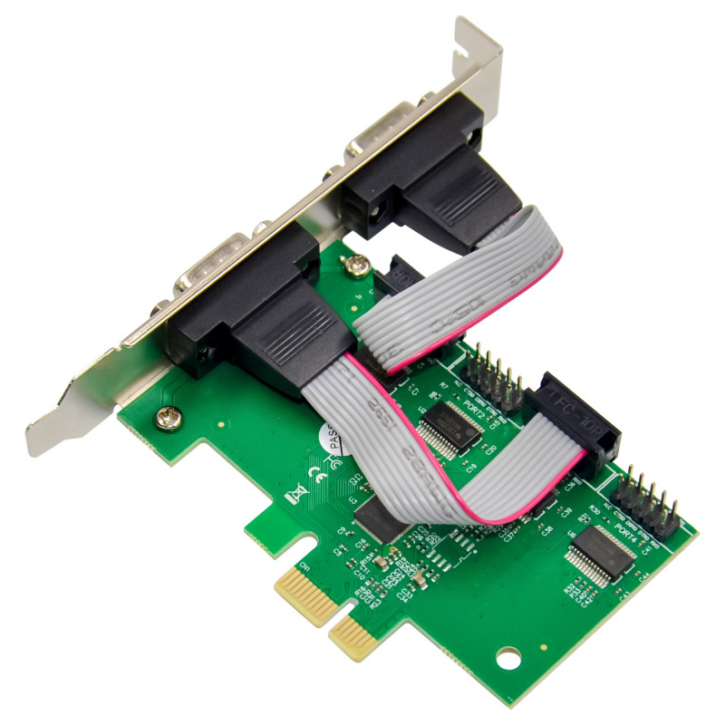 InLine® placa de interface PCIe x1, 4x RS-232, Low Profile
