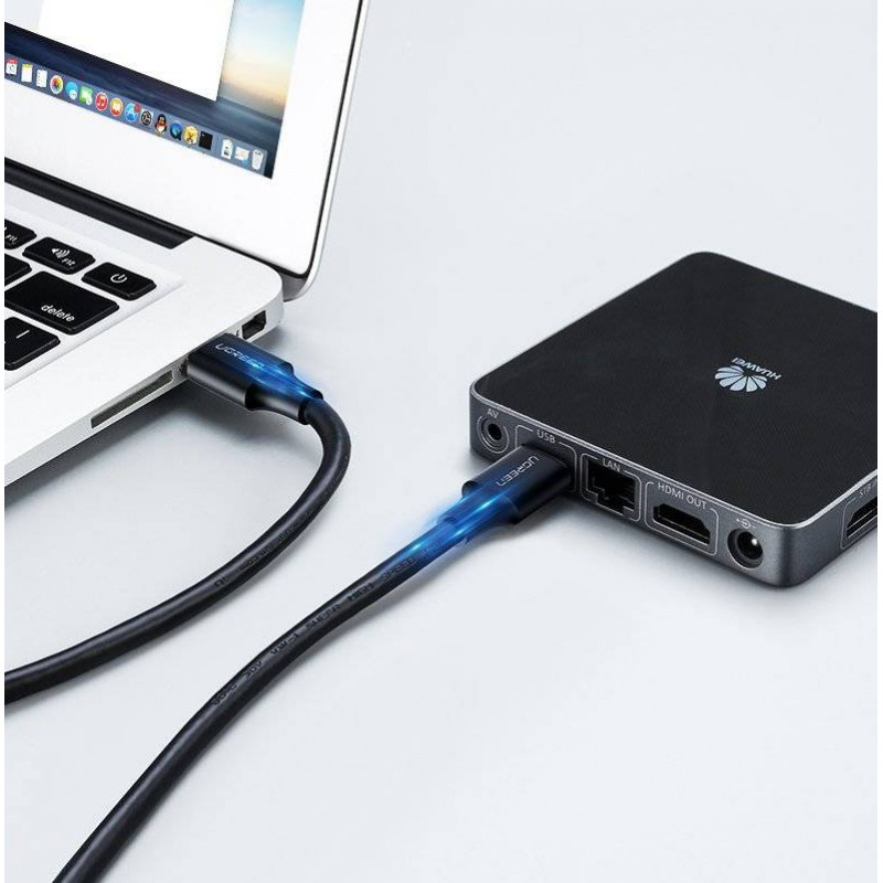 Cabo USB 2.0 Ugreen US102 macho para macho, 0,5 m, preto