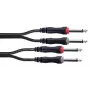 Cabo de áudio jack Cordial 14845 [2x ficha jack 6,3 mm (mono) - 2x ficha jack 6,3 mm (mono)] 3 m bainha de PVC preta, Twin-Lead