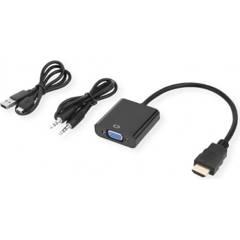 Cabo adaptador Secomp STANDARD HDMI para VGA + áudio, macho/fêmea, 0,23 m