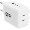 Forcell F-Energy GaN III Crystal Color VT-60 60W PD QC 4.0 carregador de parede 2x USB-C branco + cabo