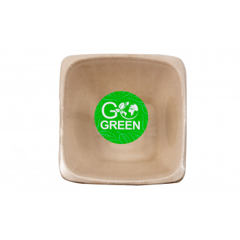 Gogreen Tigelas de cana-de-açúcar compostáveis 1300 ml, quadradas, 5 unid.