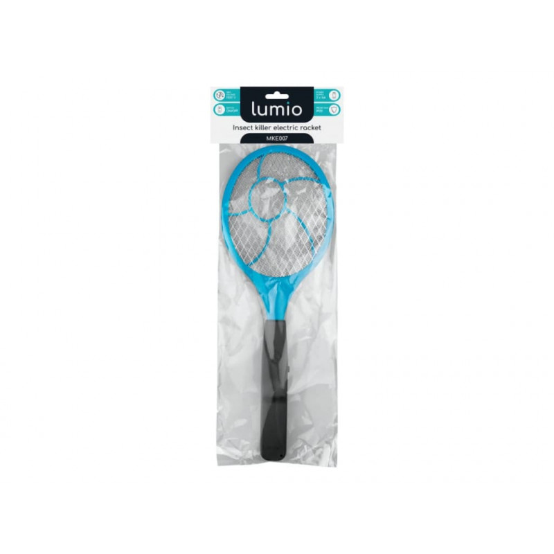LUMIO Raquete elétrica mata-moscas (MKE007), 2xAA, azul