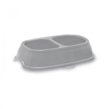 Stefanplast Comedouro Break 11 0,4+0,4L 28x17x6cm sortido cinzento/azul
