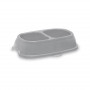 Stefanplast Comedouro Break 11 0,4+0,4L 28x17x6cm sortido cinzento/azul