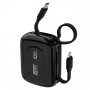 Dudao K32 Powerbank 22,5 W 10000 mAh com cabo USB-C/Lightning integrado – preto