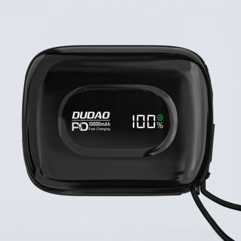 Dudao K32 Powerbank 22,5 W 10000 mAh com cabo USB-C/Lightning integrado – preto