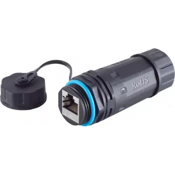 S/CONN Acoplamento de cabo de rede RJ45, Cat6, IP68, versão curta, exterior (08-01048)