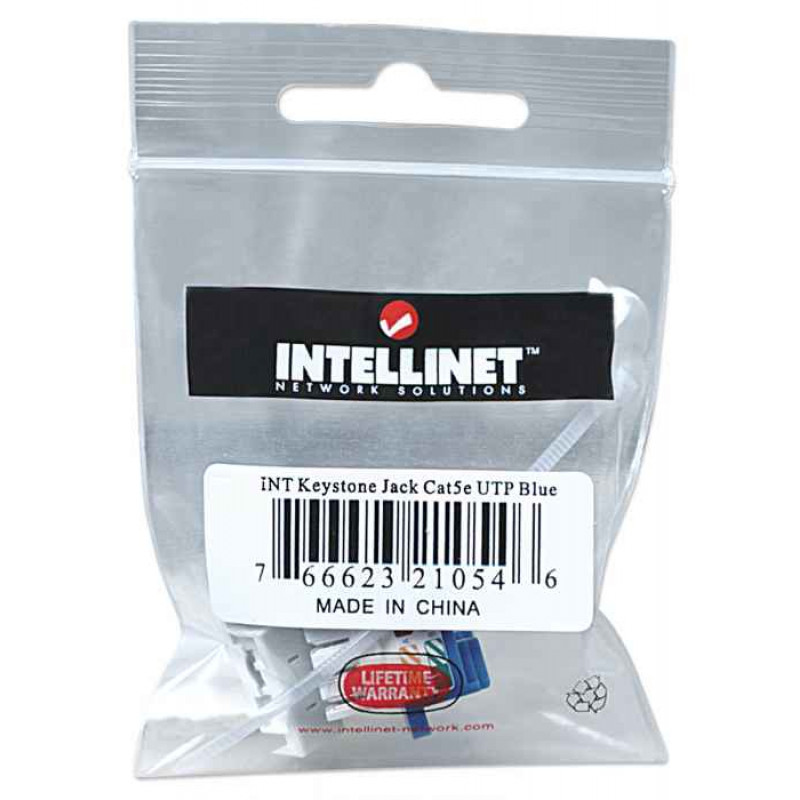 Intellinet 210546 Módulo Keystone RJ45 UTP Cat5e, Punch-Down, azul