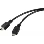 Cabo USB 2.0 Micro-USB para Mini-USB Renkforce, 0,5 m, preto