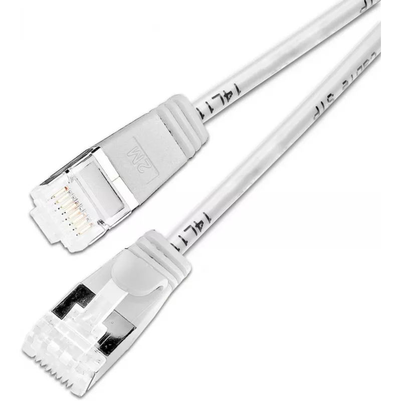 Cabo de rede Cat6a Light Slim U/FTP Wirewin, redondo, Ø 3,8 mm, branco (PKW-LIGHT-STP-K6A 0.15 WS)