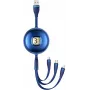 Cabo USB 3-em-1 Usams U69 (Lightning / Micro-USB / USB-C), 1 m, azul