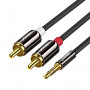 Cabo de áudio UGREEN AV116 RCA para AUX 3,5 mm, 1 m – preto