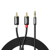 Cabo de áudio UGREEN AV116 RCA para AUX 3,5 mm, 1 m – preto