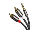 Cabo de áudio UGREEN AV116 RCA para AUX 3,5 mm, 1 m – preto